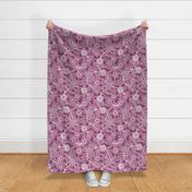 19 Soft Spring- Victorian Floral- Off White on Berry Pink- Climbing Vine with Flowers- Petal Signature Solids - Magenta- Bright Pink- Natural- William Morris Wallpaper- Medium