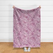 19 Soft Spring- Victorian Floral-Berry Pink on Off White- Climbing Vine with Flowers- Petal Signature Solids - Magenta- Bright Pink- Natural- William Morris Wallpaper- Large