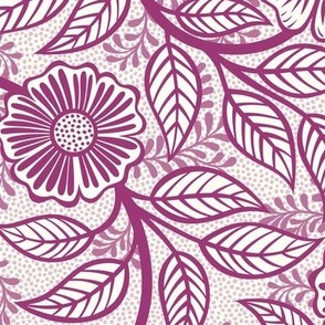 19 Soft Spring- Victorian Floral-Berry Pink on Off White- Climbing Vine with Flowers- Petal Signature Solids - Magenta- Bright Pink- Natural- William Morris Wallpaper- Medium