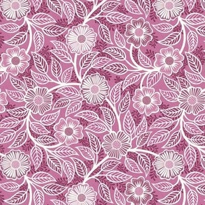 20 Soft Spring- Victorian Floral- Off White on Peony Pink- Climbing Vine with Flowers- Petal Signature Solids - Magenta- Bright Pink- Natural- William Morris Wallpaper- Mini