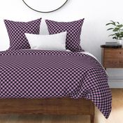 Hand Drawn Checkers 1" {Violet and Dark Charcoal} 90s Aesthetic Imperfect Check