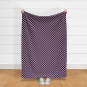 Hand Drawn Checkers 1" {Violet and Dark Charcoal} 90s Aesthetic Imperfect Check