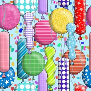 Patterned Balloons And Confetti