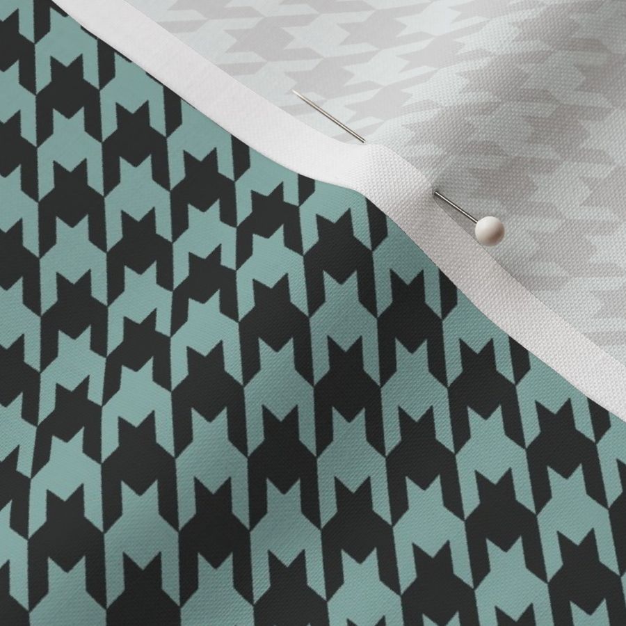 Hand Drawn Houndstooth 1/2" {Teal and Dark Charcoal} Hounds Tooth