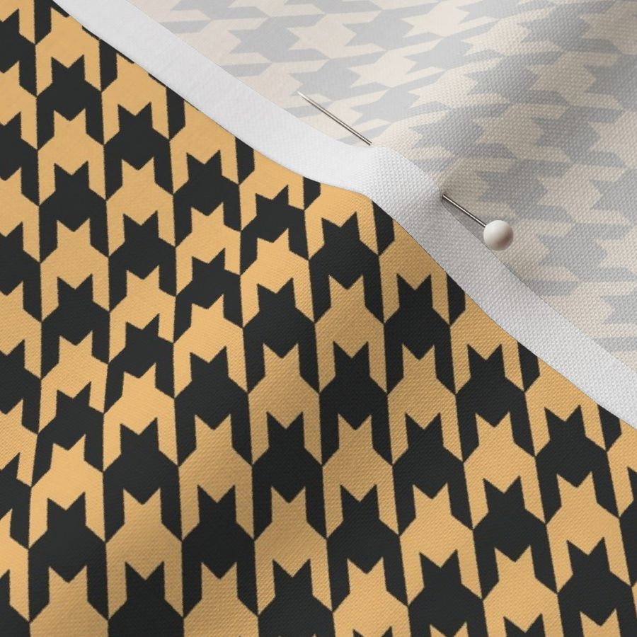 Hand Drawn Houndstooth 1/2" {Yellow and Dark Charcoal} Hounds Tooth