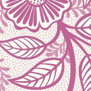 20 Soft Spring- Victorian Floral-Peony Pink on Off White- Climbing Vine with Flowers- Petal Signature Solids - Magenta- Bright Pink- Natural- William Morris Wallpaper- Extra Large