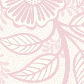 21 Soft Spring- Victorian Floral- Cotton Candy Pink on Off White- Climbing Vine with Flowers- Petal Signature Solids - Pastel Pink- Baby Pink- Soft Pink- Natural- William Morris Wallpaper- Extra Large