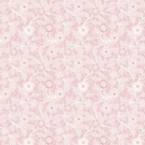 21 Soft Spring- Victorian Floral- Off White on Cotton Candy Pink- Climbing Vine with Flowers- Petal Signature Solids - Pastel Pink- Baby Pink- Soft Pink- Natural- Micro