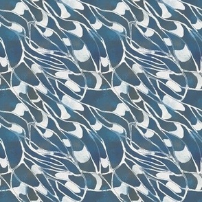 Medium Scale Abstract Light Blue Butterfly Wing Abstract Modern Print