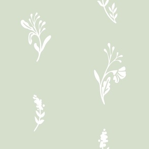 Fables // Wildflowers & Berries // Sage Green, White // JUMBO 