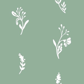 Fables // Wildflowers & Berries // Moss Green, White // JUMBO 