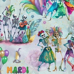 Mardi Gras Skeleton Party