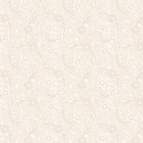 22 Soft Spring- Victorian Floral-Blush on Off White- Climbing Vine with Flowers- Petal Signature Solids - Soft Pastel Pink- Baby Pink- Beige- Neutral- Natural- William Morris- Micro