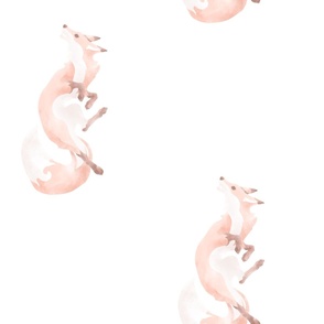 Fables Watercolor // Clever Fox // Rose pink, Cinnamon, White // JUMBO  