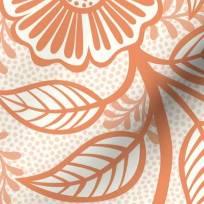 25 Soft Spring- Victorian Floral-Peach on Off White- Climbing Vine with Flowers- Petal Signature Solids -Soft Orange- Pumpkin- Natural- William Morris Wallpaper- Extra Large