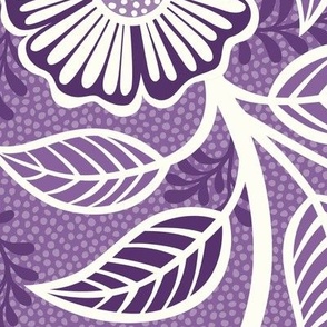 27 Soft Spring- Victorian Floral- Off White on Orchid- Climbing Vine with Flowers- Petal Signature Solids -Violet- Purple- Lavender- Natural- William Morris Wallpaper- Extra Large