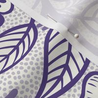 28 Soft Spring- Victorian Floral- Grape on Off White- Climbing Vine with Flowers- Petal Signature Solids- Violet- Purple- Lavender- Natural- William Morris Wallpaper- Large