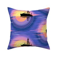 JOIDES Resolution Sunset on the South Atlantic Transect - purple - large scale