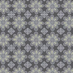 Flower corners - dark grey