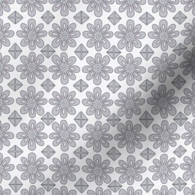 Flower corners - light grey and off-white