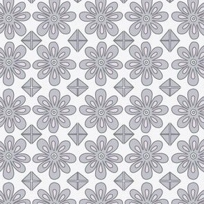 Flower corners - light grey and off-white