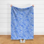 31 Soft Spring- Victorian Floral- Cobalt Blue on Off White- Climbing Vine with Flowers- Petal Signature Solids- Bright Blue- Dopamine- Electric Blue- Natural- William Morris Wallpaper- Large