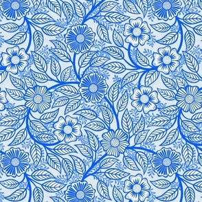 31 Soft Spring- Victorian Floral- Cobalt Blue on Off White- Climbing Vine with Flowers- Petal Signature Solids- Bright Blue- Dopamine- Electric Blue- Natural- William Morris Wallpaper- Mini
