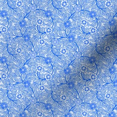 31 Soft Spring- Victorian Floral- Cobalt Blue on Off White- Climbing Vine with Flowers- Petal Signature Solids- Bright Blue- Dopamine- Electric Blue- Natural- William Morris Wallpaper- Micro