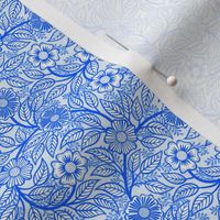 31 Soft Spring- Victorian Floral- Cobalt Blue on Off White- Climbing Vine with Flowers- Petal Signature Solids- Bright Blue- Dopamine- Electric Blue- Natural- William Morris Wallpaper- Micro