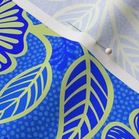 31 Soft Spring- Victorian Floral- Honeydew Green on Cobalt Blue- Climbing Vine with Flowers- Petal Signature Solids- Bright Blue- Dopamine- Electric Blue- Natural- William Morris Wallpaper- Medium