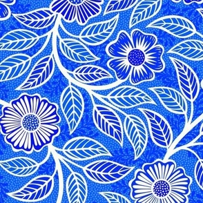 31 Soft Spring- Victorian Floral- Off White on Cobalt Blue- Climbing Vine with Flowers- Petal Signature Solids- Bright Blue- Dopamine- Electric Blue- Natural- William Morris Wallpaper- Small