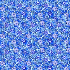 31 Soft Spring- Victorian Floral- Off White on Cobalt Blue- Climbing Vine with Flowers- Petal Signature Solids- Bright Blue- Dopamine- Electric Blue- Natural- William Morris Wallpaper- Micro