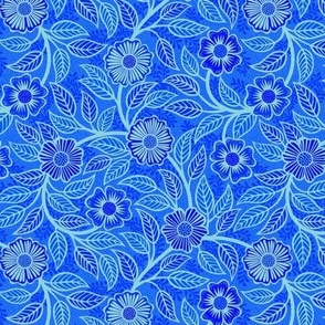 31 Soft Spring- Victorian Floral- Pool Turquoise on Cobalt Blue- Climbing Vine with Flowers- Petal Signature Solids- Bright Blue- Dopamine- Electric Blue- Natural- William Morris Wallpaper- Mini