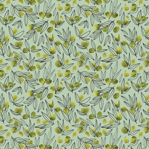 Medium Scale "Greenspace" – Olive branches pattern