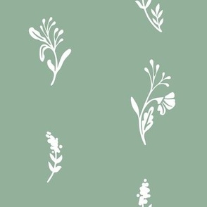 Fables // Wildflowers & Berries // Moss Green, White // Medium 