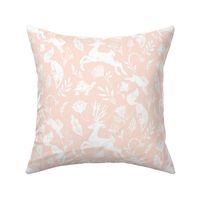 Fables // White Stag, Fox, Tortoise & Hare // Rose Pink & White // Medium 