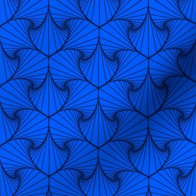palm frond geometric cobalt