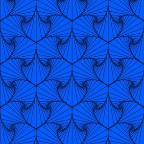 palm frond geometric cobalt