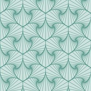 palm frond geometric sea glass