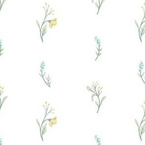 Fables // Wildflowers & Berries // Mustard Yellow, Turquoise Blue, White // Small 