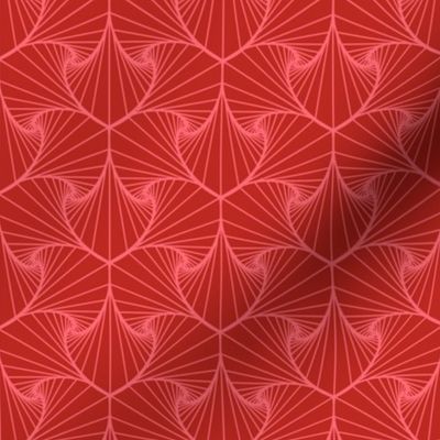 palm frond geometric poppy red