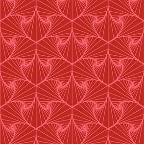 palm frond geometric poppy red