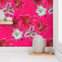 Lilies on Pink