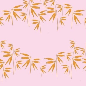 
Simple warm boho floral wheat pattern in lilac pink and rust orange