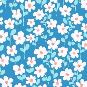  Medium//white flowers on blue