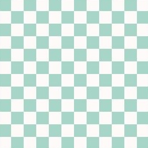 Retro modern checkerboard in green  and white checkers