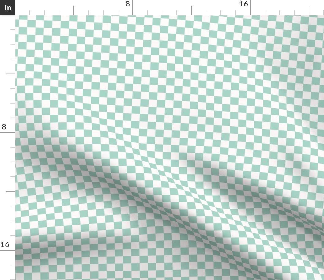 Retro modern checkerboard in green  and white checkers