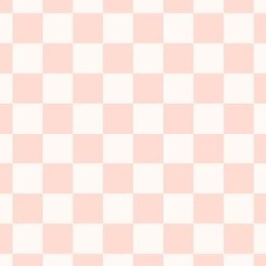 Retro modern checkerboard in nude pink and white checkers