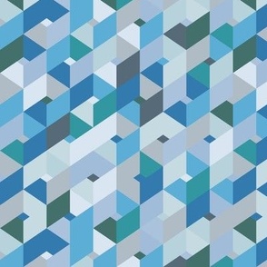 Blue green geometric tile