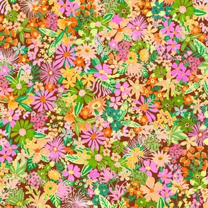 Australian garden florals -brown